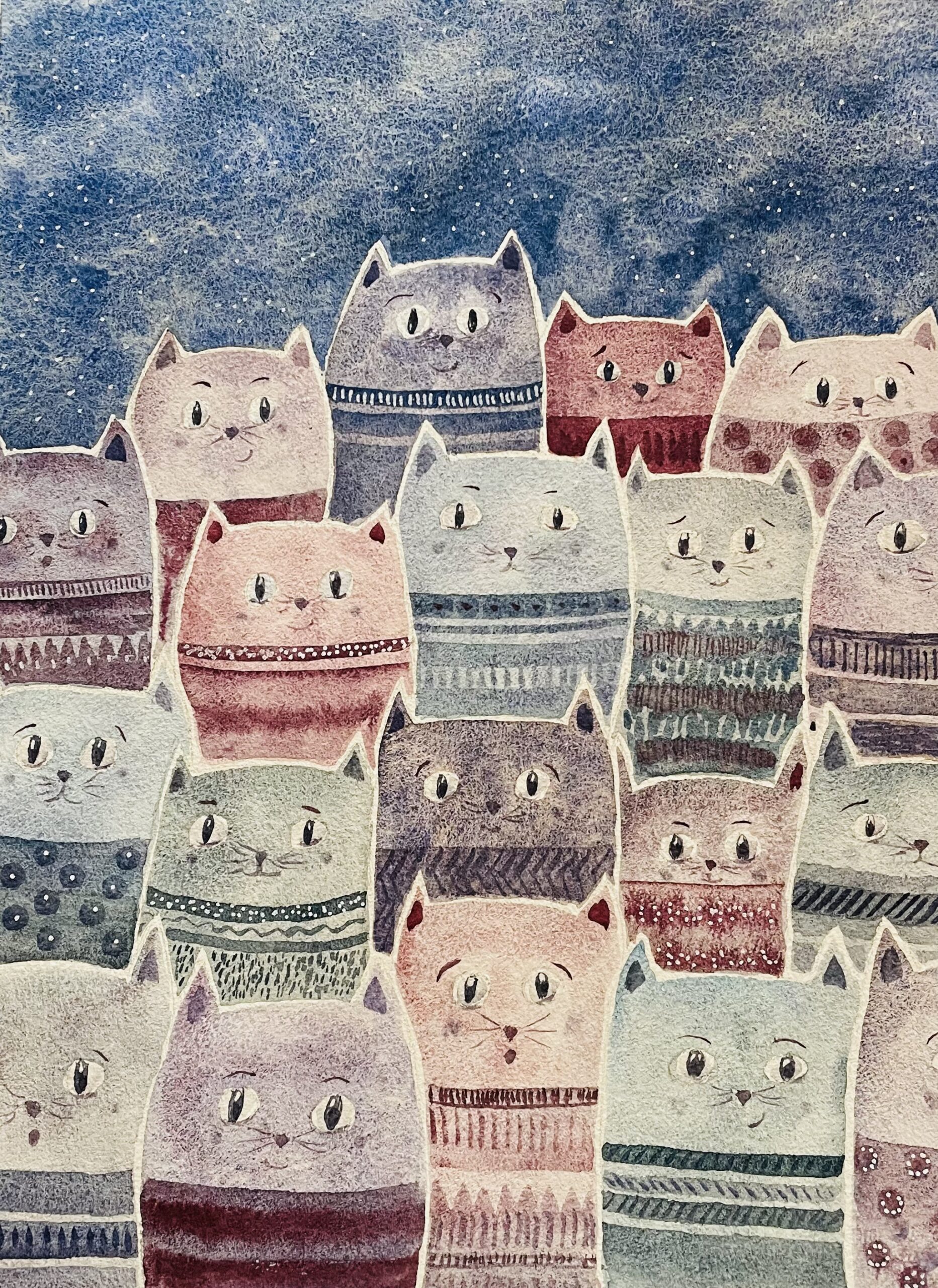 Winterreeks aquarel | Warme winteravonden