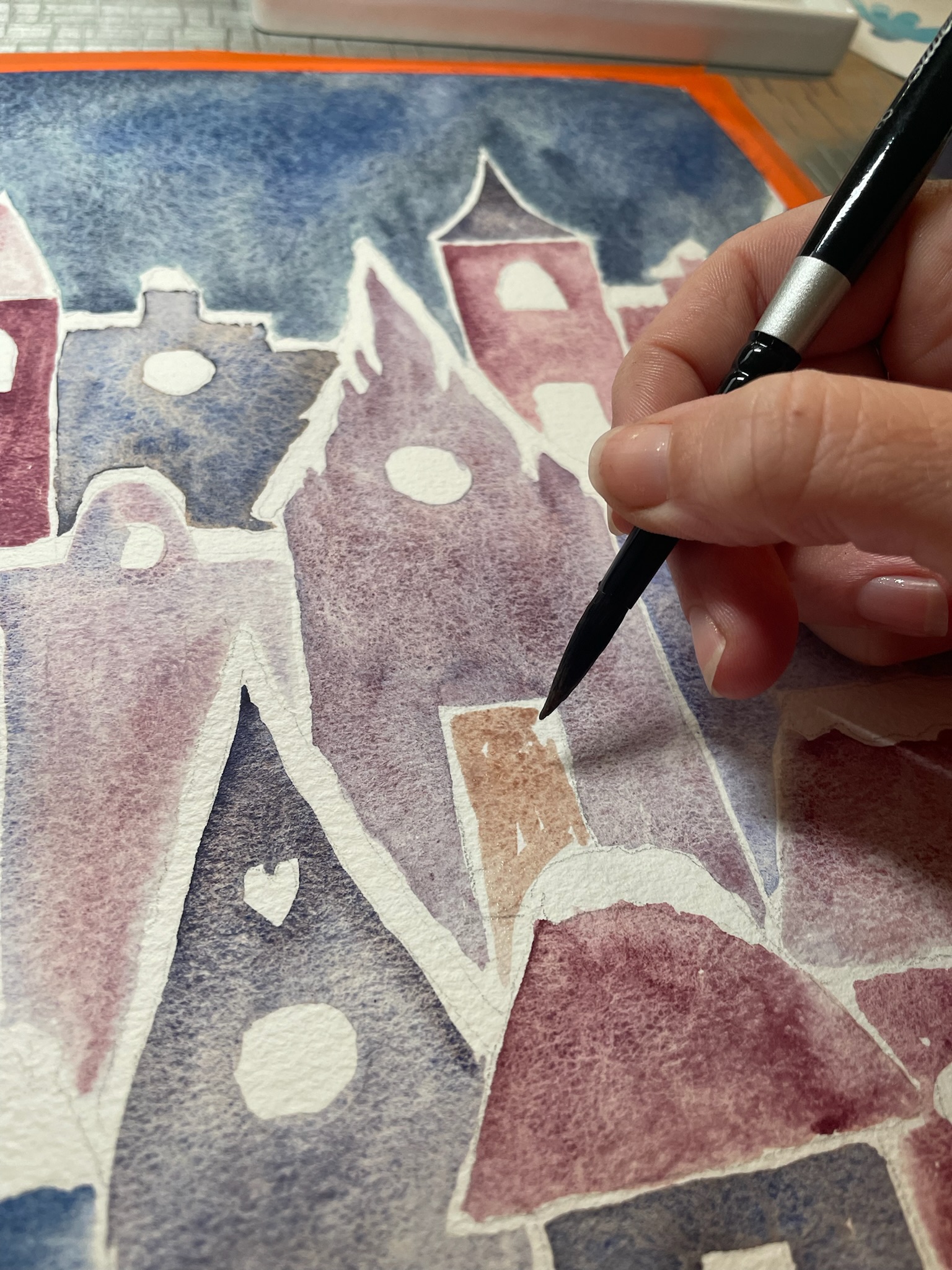 Winterreeks aquarel | Warme winteravonden - Afbeelding 6