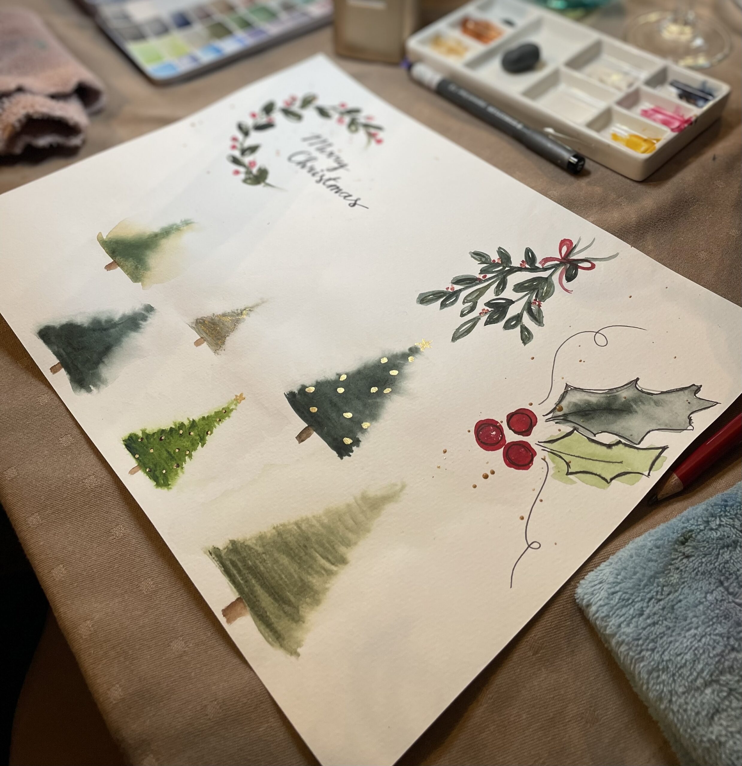 Winterreeks aquarel | Warme winteravonden - Afbeelding 2